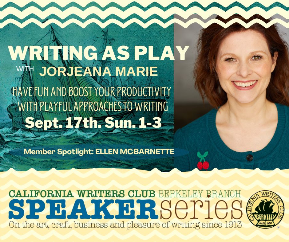 “Writing as Play” with Jorjeana Marie on September 17th, 2023